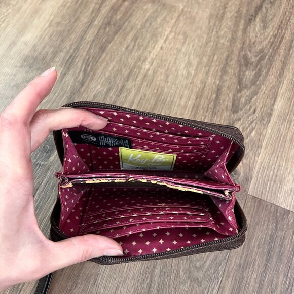 Fossil 90's / Y2k Zip Around Clutch Wallet Coated Canvas Retro Organizer - Picture 6 of 10